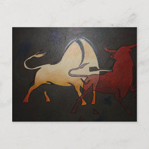 Cartão Postal Touros de Touro Arte Animal Abstrata
