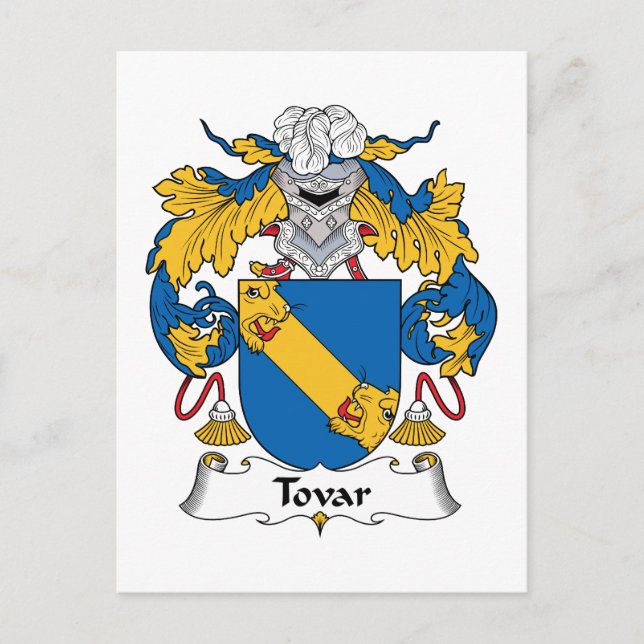 Cartão Postal Tovar Family Crest (Frente)