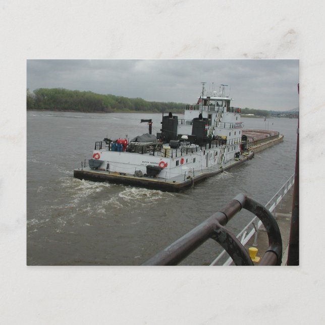 Cartão Postal Towboat no Mississippi (Frente)