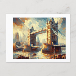 Cartão Postal Tower Bridge com London Cityscape,