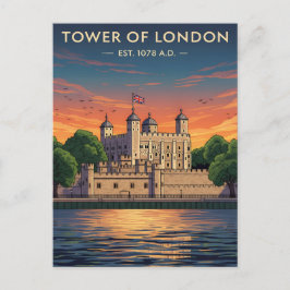 Cartão Postal Tower of London at sunset
