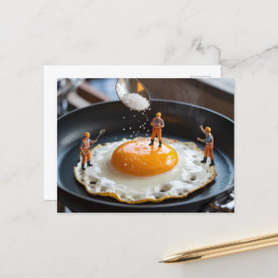 Cartão Postal Trabalhador De Construção Engraçado Que Arranja Ov