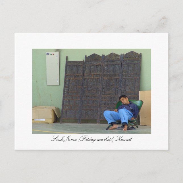 Cartão Postal Trabalhador demitido em Souk Juma, Kuwait (Frente)