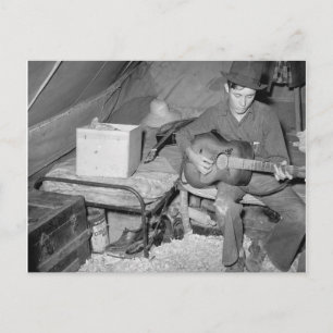 Cartão Postal Trabalhador Rural Tocando Violão, 1939
