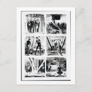 Cartão Postal Trabalhar dentro das caisson, construindo Brooklyn