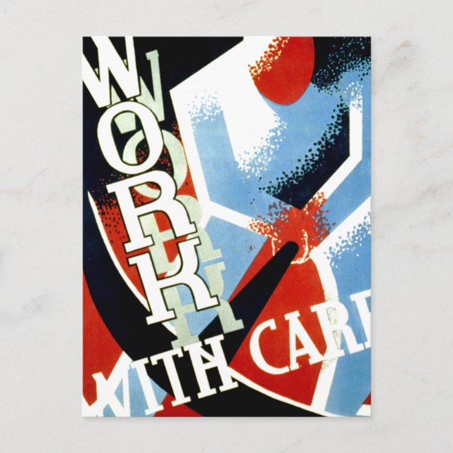 Cartão Postal Trabalhe com cuidado (Frente)