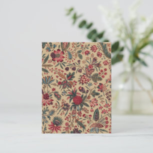 Cartão Postal Trabalho de Agulha Antigo Floral Vintage para Móve