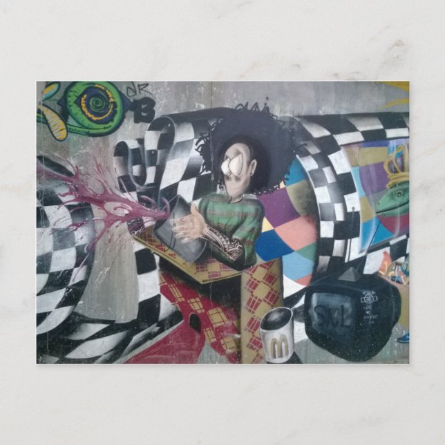 Cartão Postal Trabalho de arte abstrato Grafite (Frente)