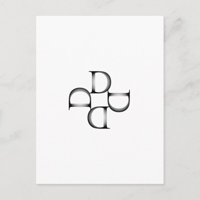 Cartão Postal trabalho de arte com D (Frente)