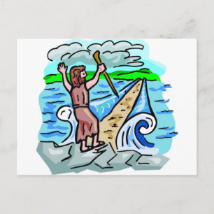 Cartão Postal Trabalho de arte cristão de separação do Mar Verme