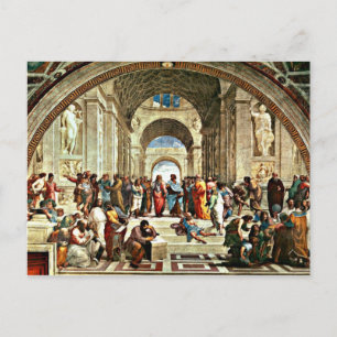 Cartão Postal Trabalho de arte da "Escola de Atenas" de Raphael