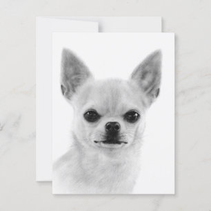 Cartão Postal Trabalho de arte de Chihuahua branco pintado à mão