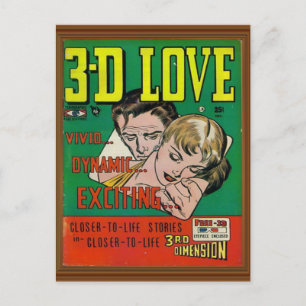 Cartão Postal Trabalho de arte de Cobrir de listas de amor 3d v
