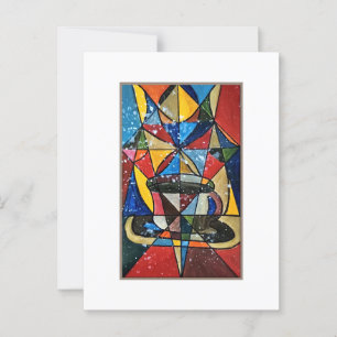 Cartão Postal Trabalho de arte de fibras de vidro obtidas por pr