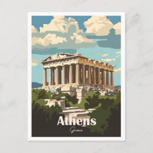 Cartão Postal Trabalho de arte de Grécia de Atenas ilustração do