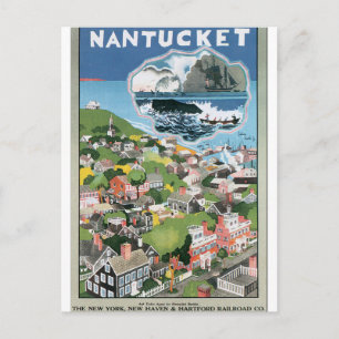 Cartão Postal Trabalho de arte de Viagens vintage de Nantucket