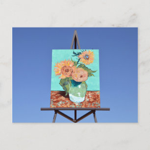 Cartão Postal Trabalho de arte do Giant Van Gogh, Girassóis, Goo