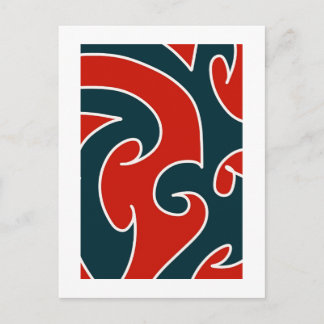Cartão Postal Trabalho de Arte Maori Abstrata Contemporânea 14 p