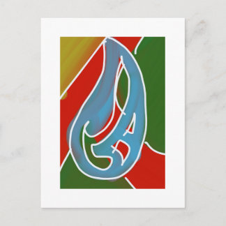 Cartão Postal Trabalho de Arte Maori Abstrata Contemporânea 2 po