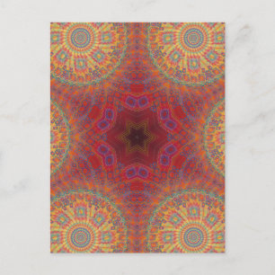 Cartão Postal Trabalho de arte radial psicodélico: