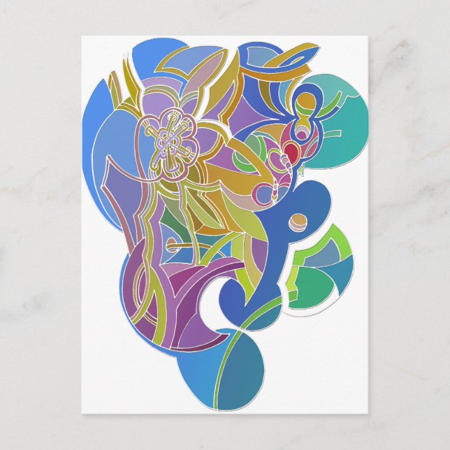 Cartão Postal Trabalho de arte Whimsical (Frente)