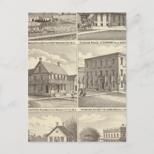 Cartão Postal Trabalhos em Ferro, hotéis & residências em Port W (Frente)