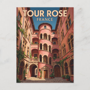 Cartão Postal Traboule de la Tour Rose França