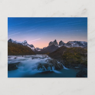 Cartão Postal Traços De Estrelas Sobre Torres Del Paine