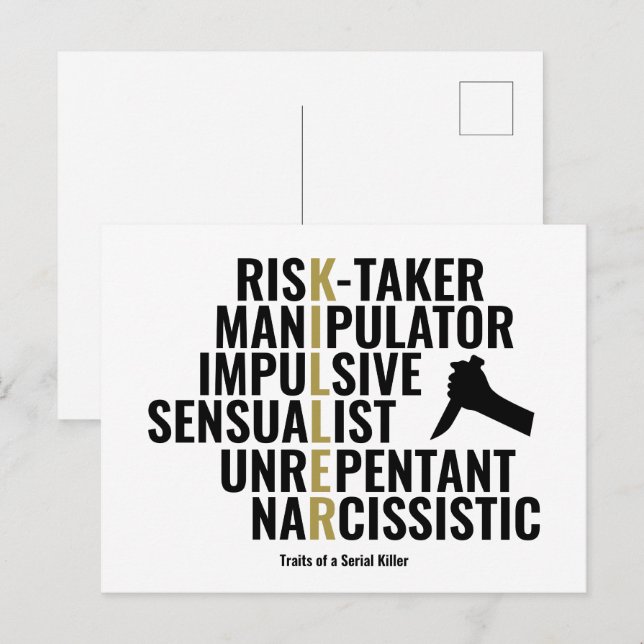 Cartão Postal Traços de um Assassino serial (Frente/Verso)