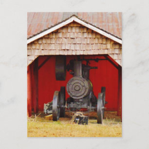 Cartão Postal Tracter Antiquado com Vapor