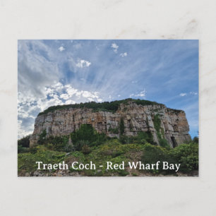 Cartão Postal Traeth Coch - Baía do cais vermelho