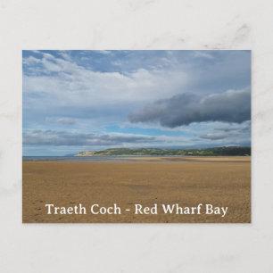 Cartão Postal Traeth Coch - Baía do cais vermelho