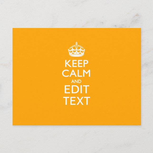 Cartão Postal Tráfego Amarelo Destaque Mantenha a Calma E Seu Te (Frente)