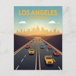 Cartão Postal Tráfego na rodovia de Los Angeles Califórnia
