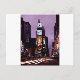Cartão Postal Tráfego na Times Square de Nova York à noite