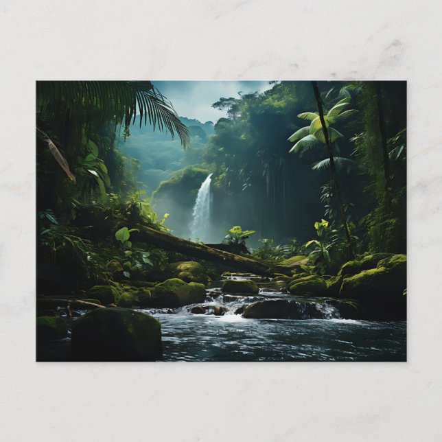 Cartão Postal Traffic Falls Tropical RainForest Fotografia (Frente)
