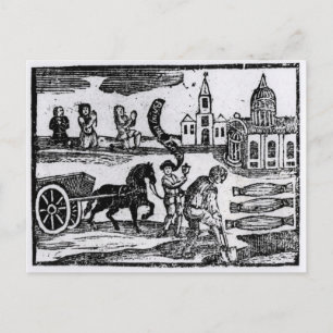 Cartão Postal Traga seu Morto, a peste Excelente de 1665