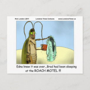 Cartão Postal Tragédia @ Roach Motel Funny Oferece Camisetas M