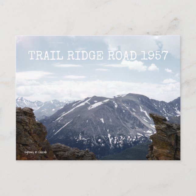 Cartão Postal Trail Ridge Road Colorado Highway 1957 Retro (Frente)
