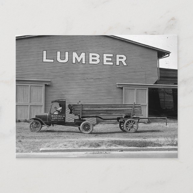 Cartão Postal Trailer do trator inicial, 1925 (Frente)