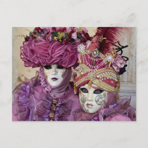 Cartão Postal Traje de Carnaval Roxo, Veneza