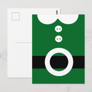 Cartão Postal Traje de Elfe de Natal - Gráfico de Natal Limpo