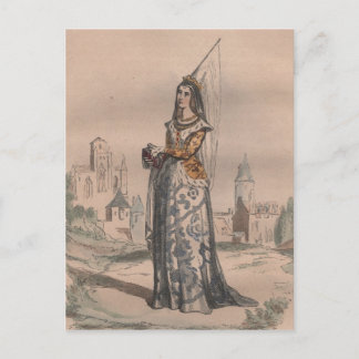 Cartão Postal Traje de moda medieval francesa Joan of Arc