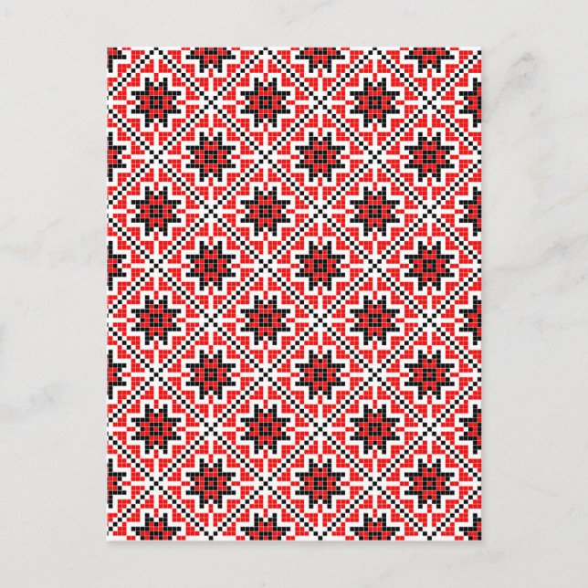 Cartão Postal traje étnico tradicional romano motif sem costura (Frente)