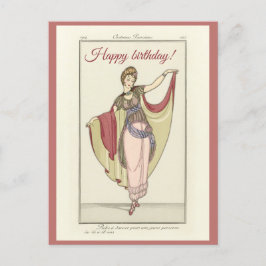 Cartão Postal Trajes Parisienses- Vestido de dança, Aniversário