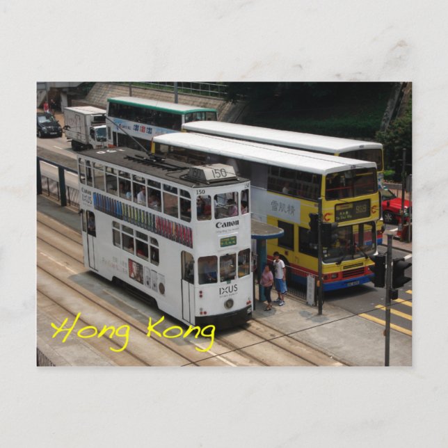 Cartão Postal Tram de Hong Kong (Frente)