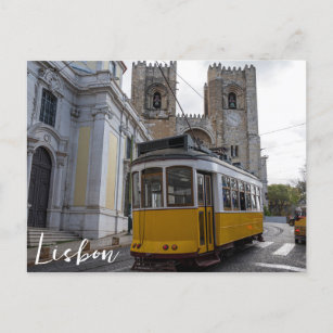 Cartão Postal Trama amarela na Catedral de Lisboa em Portugal