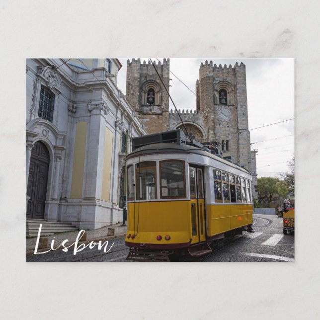 Cartão Postal Trama amarela na Catedral de Lisboa em Portugal (Frente)