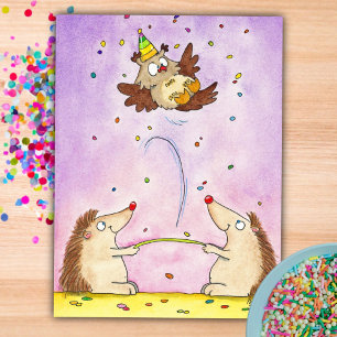 Cartão Postal Trampoline Happy Birthday postcard by Nicole Janes