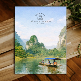 Cartão Postal Tràng An Grottoes, Vietnã, Ninh Binh | Aquarela